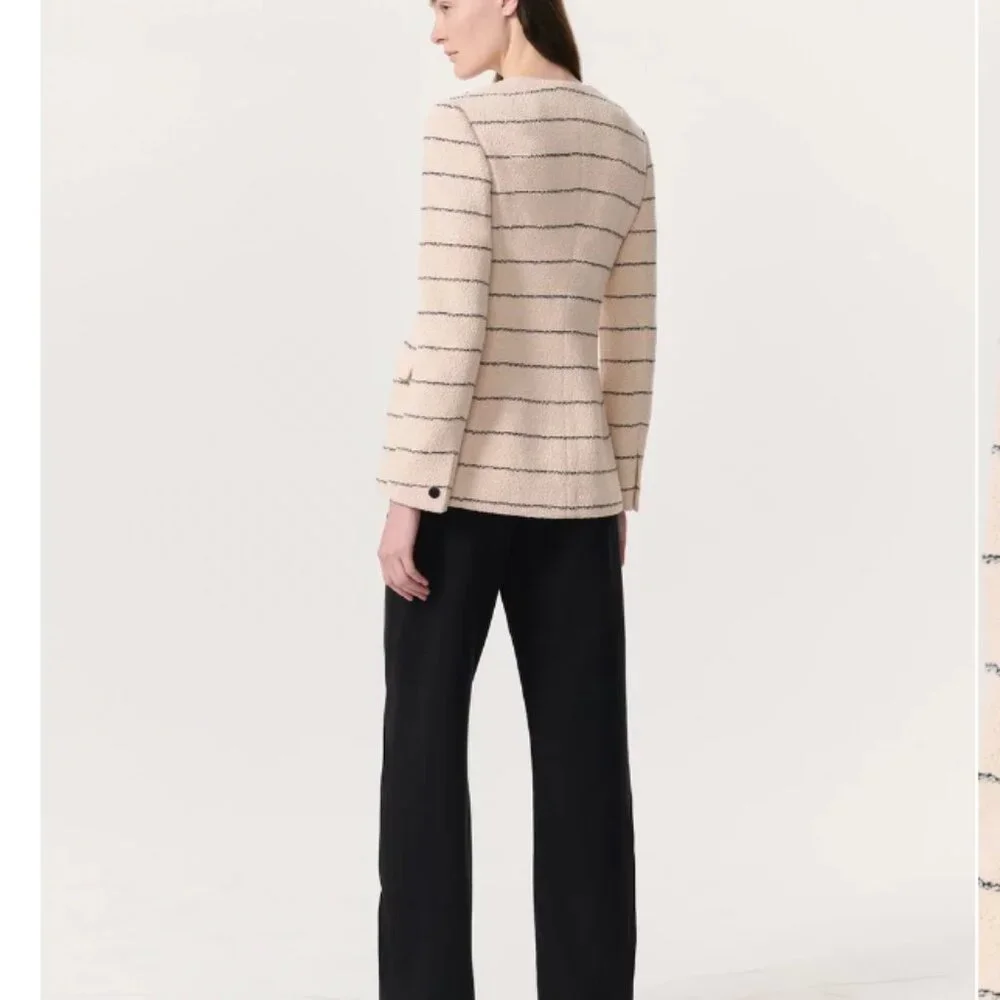 NWT rag & bone Roslyn Cotton Tweed Scoop-Neck Blazer Jacket - Picture 6 of 9